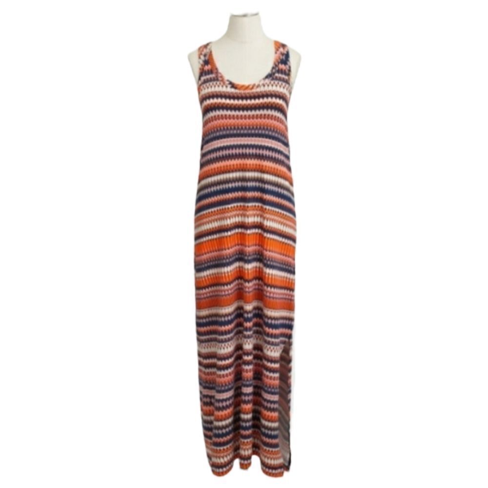 J CREW maxi dress racerback stripe print summer tank top M